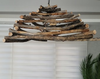 Wood lamp Driftwood chandelier pendant light Contemporary Hanging Lamp, Ceiling Lamp, Pendant Lighting