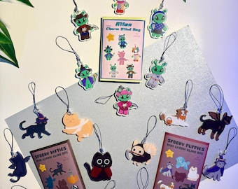Mini acryl bedel blinde tas serie - IKEA Aliens, Spooky Kitties, Spooky Puppies