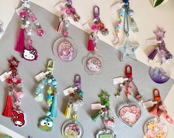 Handgemaakte Sanrio unieke fotosleutelhangers met kralen