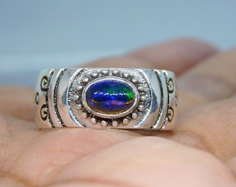 Anime Puella Magi Madoka Magica Akemi Opal Stone Cosplay Silver Ring• Anime Ring• Cosplay Ring• Ethiopian Opal Ring, Girls Ring gift for her