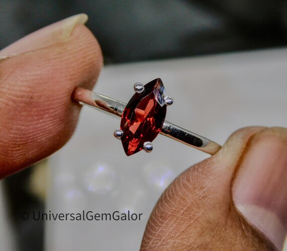 s-l400.jpg Spessartine 1.30ct Platinum Solid Silver Ring main image 2