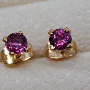 14K Gold  Genuine Garnet Earrings Studs•Genuine Garnet Stud Earrings•14K White 14K Rose Gold•Garnet Jewelry•January Birthstone Earrings Her