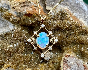 Gaia Amulet Opal • Goddess Pendant • Ethiopian opal Necklace • Talisman Amulet Opal Necklace Rainbow • Amulet Protection Necklace for Her