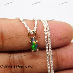 Genuine Black Opal Necklace•Beautiful Opal Marquise pendant•October Birthstone•Opal Jewelry•Opal Pendant•Dainty Necklace•Graduation Gift