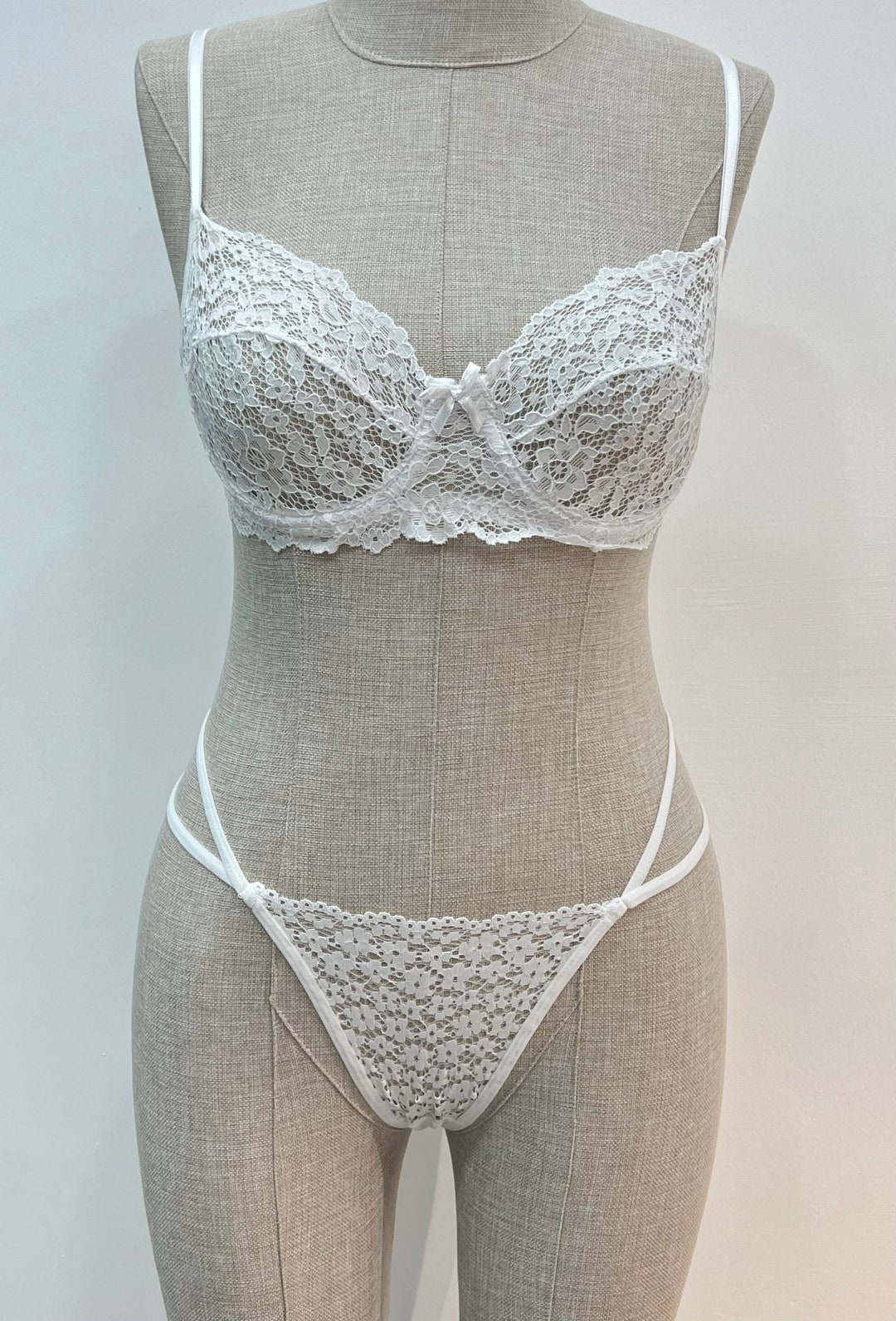 White Lace Lingerie Set Women's Bridal Lingerie Etsy