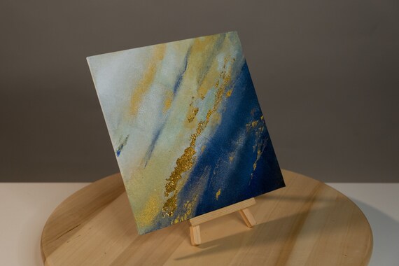 抽象的な青と金の絵画、小さなアクリル画、クリスマス - Etsy 日本 抽象的な青と金の絵画、小さなアクリル画、クリスマス - Etsy 日本