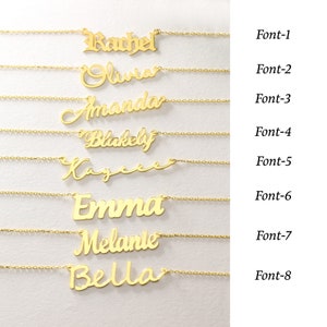 14K Gold Thick Name Necklaces, Custom Name Necklaces, Personalized Jewelry, Name Necklaces, Name Jewelry, Gift for Women, Personalized Gifts image 7