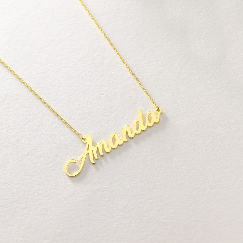 14K Gold Thick Name Necklaces, Custom Name Necklaces, Personalized Jewelry, Name Necklaces, Name Jewelry, Gift for Women, Personalized Gifts image 6