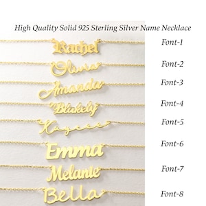 14K Gold Custom Name Necklace, Silver Name Necklace, Gift for Her, Personalized Gifts, Gift for Kids Girl, Christmas Gifts
