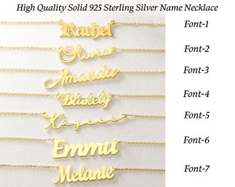 14K Gold Custom Name Necklace, Silver Name Necklace, Gift for Her, Personalized Gifts, Gift for Kids Girl, Christmas Gifts