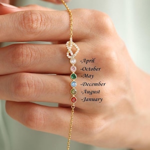 Custom Family Birthstone Bracelet, Birthstone Jewelry, Mothers Birthstone Bracelet for Women, Personalized Jewelry Gifts, Christmas Gift