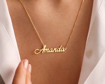 14K Gold Thick Name Necklaces, Custom Name Necklaces, Personalized Jewelry, Name Necklaces, Name Jewelry, Gift for Women, Personalized Gifts