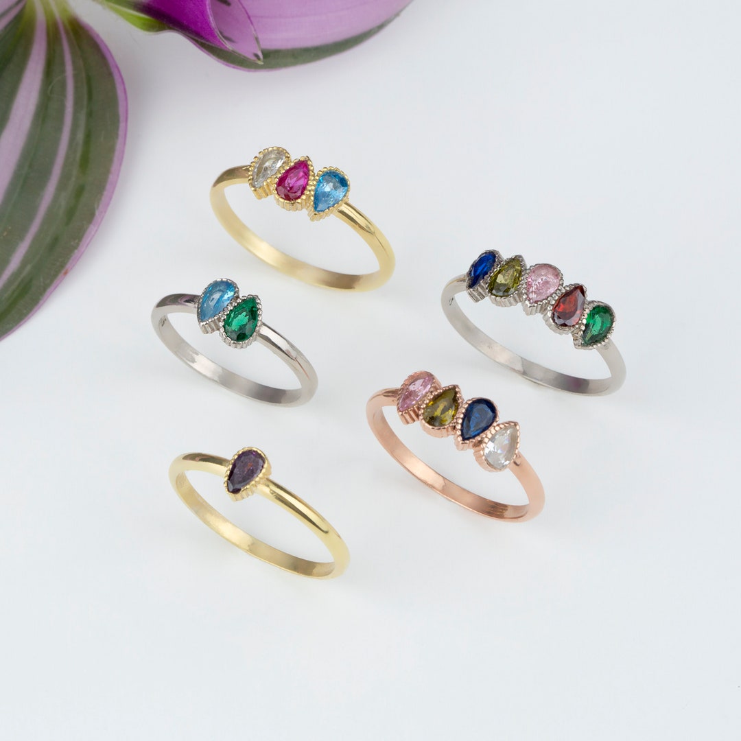 Birthstone Ring, Family Birthstone Ring, Personalized Birthstone Ring ...