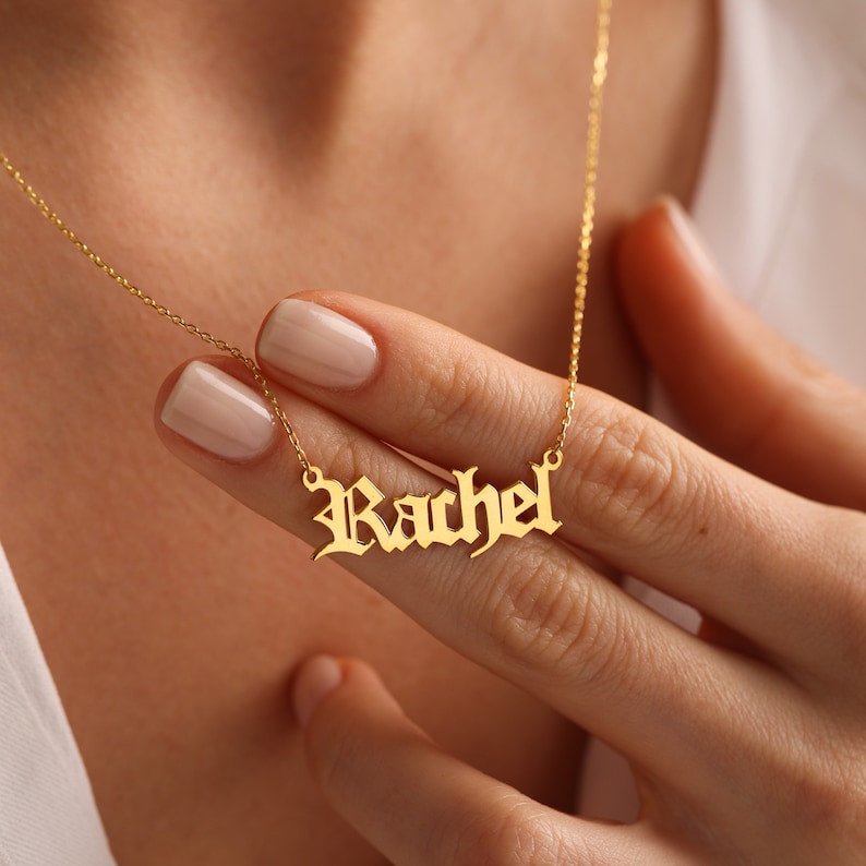 14K Gold Thick Name Necklaces, Custom Name Necklaces, Personalized Jewelry, Name Necklaces, Name Jewelry, Gift for Women, Personalized Gifts image 3