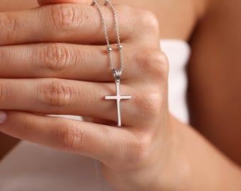 Sterling Silver Cross Necklace, Cross Jewelry, Cross Necklace for Women, Cross pendant, Minimalist Necklace, Christian Jewelry, Gift for Her