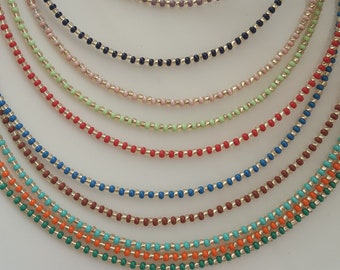 Trendy MultiColor Necklaces, Seed Bead Choker, Colorful Necklaces, Summer Necklace, MultiColor Necklace