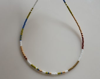 Thin Bead Necklace, Layered Necklace, Simple + Dainty Necklace, Seed Bead Necklace