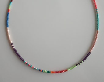 Zaadkraal kleurrijke kettingen, choker kettingen, westerse ketting, zaadkraal sieraden