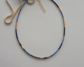 Beaded Thin Small Gold Dainty Colorful Necklace