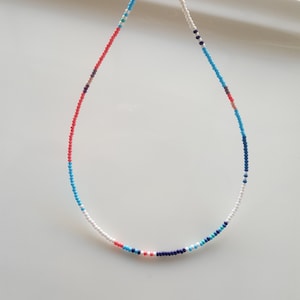 Dainty Beaded Choker Necklace: Minimalist Boho Beach Jewelry