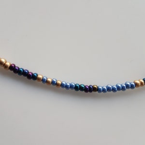 Thin Delicate Gold Seed Bead Necklace Jewelry, Dainty Gold Beaded Necklace image 5