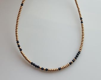 Gemstone Beaded Choker Necklace, Minimalist Tiny Crystal Bead Jewelry, Bohemian Healing Necklace