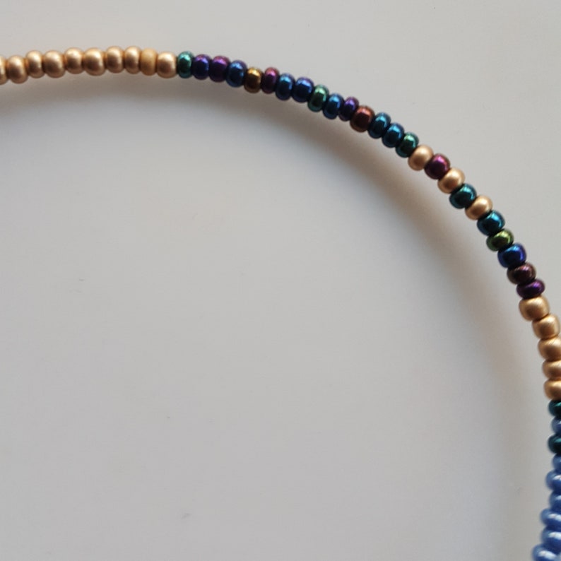 Thin Delicate Gold Seed Bead Necklace Jewelry, Dainty Gold Beaded Necklace imagem 6