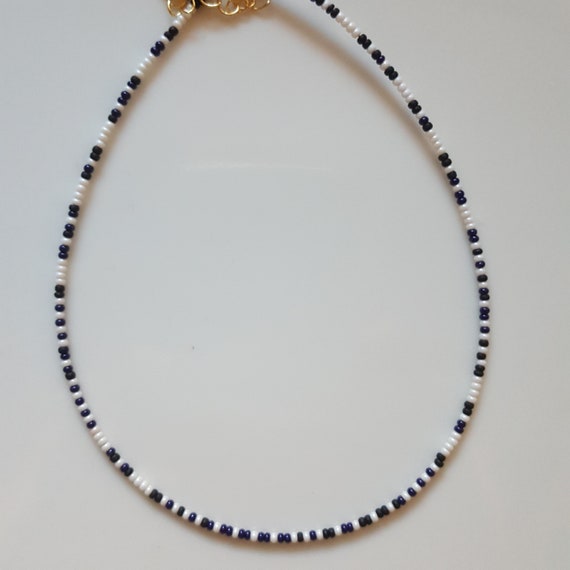 Boho Beaded Necklace, Summer Layering Choker, Delicate Beach