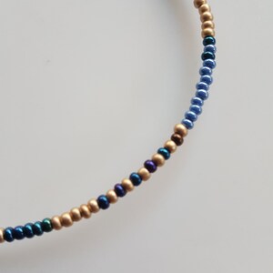 Thin Delicate Gold Seed Bead Necklace Jewelry, Dainty Gold Beaded Necklace imagem 8