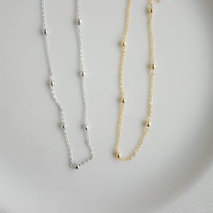 Dainty Layering Necklace, Minimalist Tiny Bead Necklace,  Beaded Necklace, Thin Womens Boho Necklace dainty gift