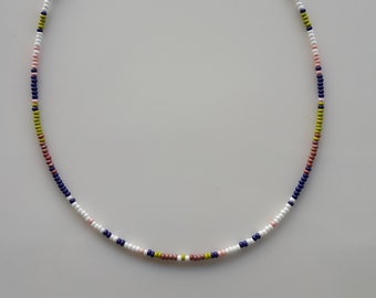 Thin Mens Necklace, Mens Beaded Necklace, Tiny Beaded Necklace