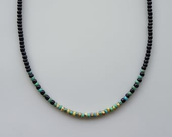 Minimalist Men’s Necklace, Tiny Bead Choker, Everyday Boho Style