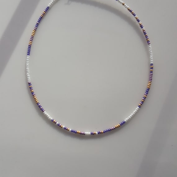 Dainty Tiny Beaded Necklace Minimalist Choker Short Layering Thin