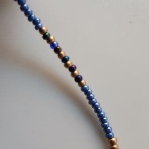 Thin Delicate Gold Seed Bead Necklace Jewelry, Dainty Gold Beaded Necklace image 3
