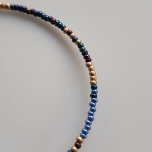 Thin Delicate Gold Seed Bead Necklace Jewelry, Dainty Gold Beaded Necklace image 7