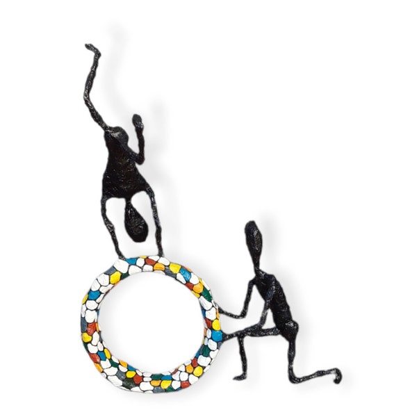 moderne abstrakte Skulptur Pop Art Akrobatik handbemalt