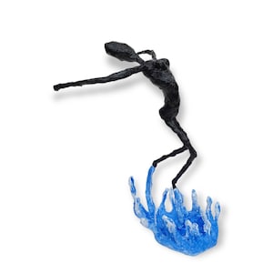 Wire figure &quot;dance on the water&quot; woman statue act unique gift abstract sculpture