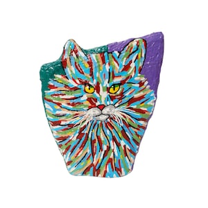 moderne sculptuur &quot;kleurrijke kat&quot; handgeschilderd