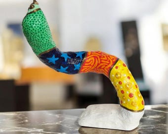 Moderne abstrakte Skulptur Deko – Minimalistische Wohnzimmerskulptur – Pop Art Kunst Figur handgemacht