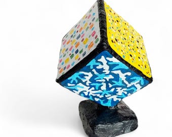 Pop Art Cube Sculpture | Modern Abstract Art