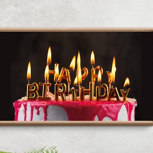 Samsung Frame TV Art Happy Birthday, Happy Birthday Samsung Art TV, Digital Download for Samsung Frame, Birthday Party, Instant Download.