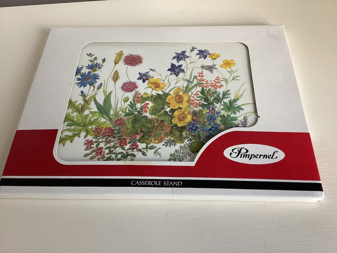 Vintage Pimpernel Meadow Flowers Casserole/ Trivet Stand. Boxed Etsy