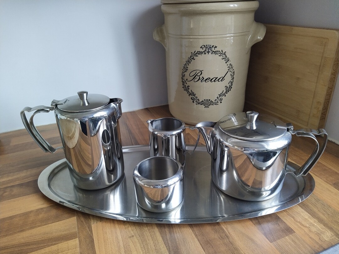 Vintage Old Hall Stainless Steel Tea Set Etsy UK