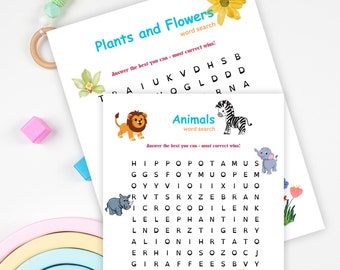 Fun Word Search Game Set of 14 puzzles - Instant Download!