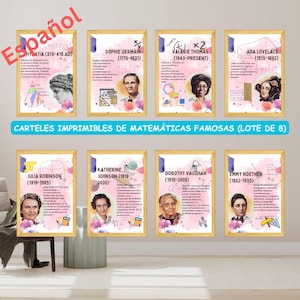 Onverwachte materiaalkeuzes (lote de 8), decoración para aula de ciencias, mujeres en matemáticas