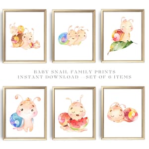 Baby snails print - Nursery decor - Baby nursery - Baby Shower Gift