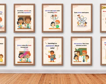 Science classroom decor set of 10 | funny science posters | science classroom | funny science teacher posters | classroom decor