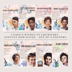 Women in Chemistry Printable (Set of 8), Science Classroom Decor, Famous Women, Bulletin Board Display