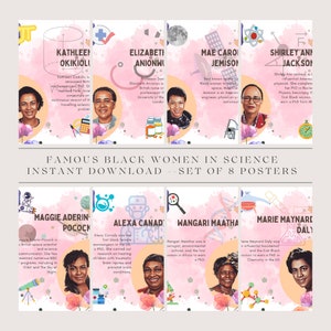 Women in Science Printable (Set of 8), Science Classroom Decor, Famous Women, Bulletin Board Display