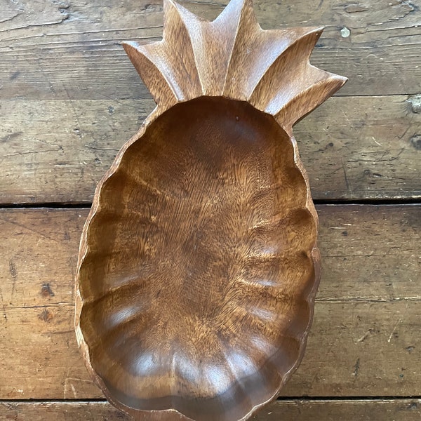 Wood Pineapple Bowl Etsy